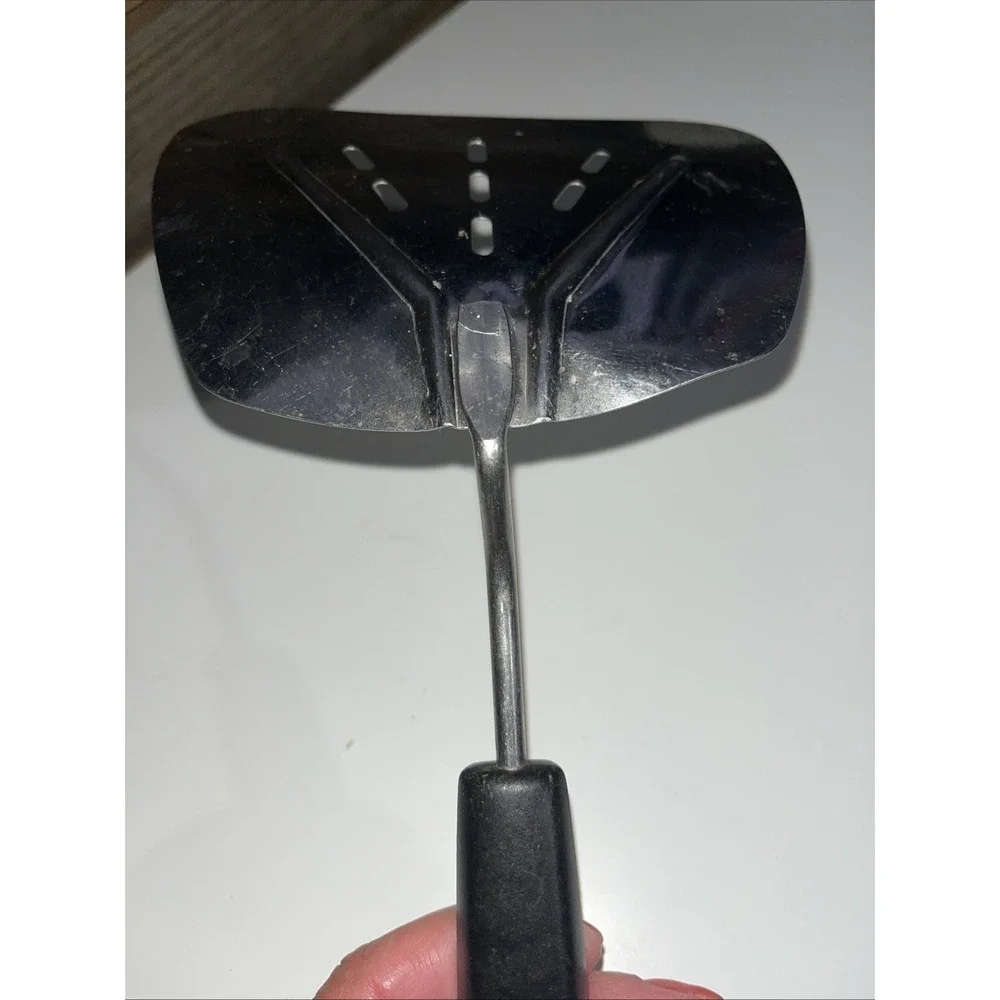 Foley Vintage Stainless Steel Spatula Lifter Curved Slotted Flipper 